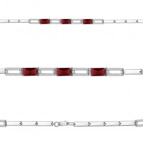 Серебряный браслет AQUAMARINE с фианитом и гранатом А7478485А фото