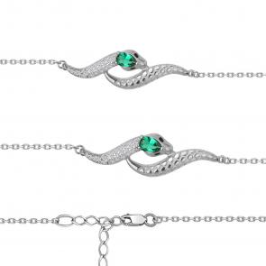 Серебряный браслет Символ года Змея AQUAMARINE с миксом камней А74785АГЧ фото