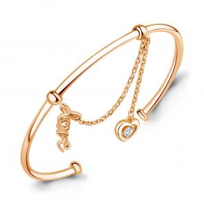 Браслет из золочёного серебра AQUAMARINE с фианитом А74832А-п фото