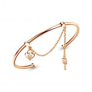 Браслет из золочёного серебра AQUAMARINE с фианитом А74833А-п фото