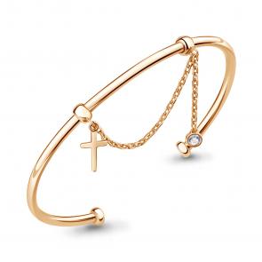 Браслет из золочёного серебра AQUAMARINE с фианитом А74834А-п фото