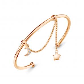 Браслет из золочёного серебра AQUAMARINE с фианитом А74835А-п фото