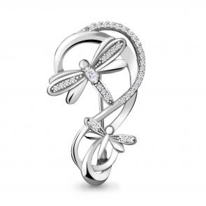 Серебряная брошь AQUAMARINE с фианитом А77350А фото