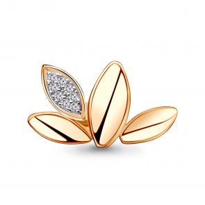 Брошь из золочёного серебра AQUAMARINE с фианитом А77373А-п фото