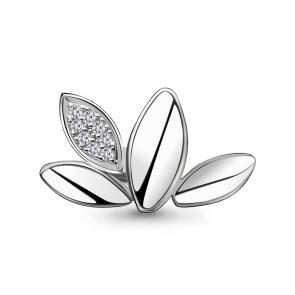 Серебряная брошь AQUAMARINE с фианитом А77373А фото