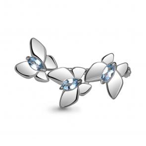 Серебряная брошь AQUAMARINE с топазом А7742405 фото