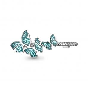 Серебряная брошь AQUAMARINE с эмалью А77426 фото