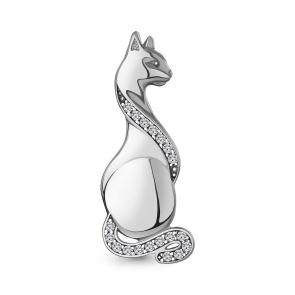 Серебряная брошь AQUAMARINE с фианитом А77433А фото