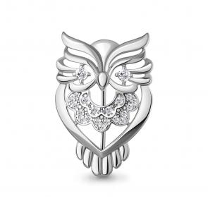 Серебряная брошь AQUAMARINE с фианитом А77457А фото