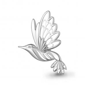 Серебряная брошь AQUAMARINE с фианитом А77484А фото