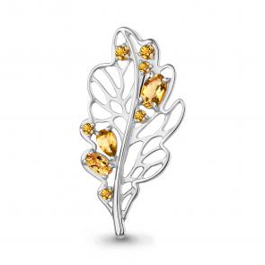 Серебряная брошь AQUAMARINE с цитрином А7751306 фото