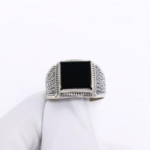 Кольцо из черненого серебра Иордань с ониксом Б-КО-01-175 фото