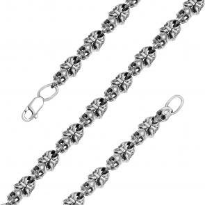 Цепь плетение Фантазийное из черненого серебра Иордань Б-Ц-014 фото