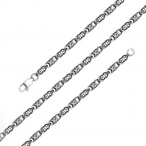 Цепь плетение Фантазийное из черненого серебра Иордань Б-Ц-104 фото