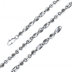 Цепь плетение Фантазийное из черненого серебра Иордань Б-Ц-126 фото