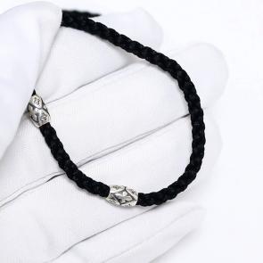 Текстильный шнурок-колье с декоративным элементом из серебра Иордань Б-Ц-143 фото