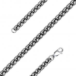 Браслет плетение Бисмарк из черненого серебра NOVIKOV Б001 фото