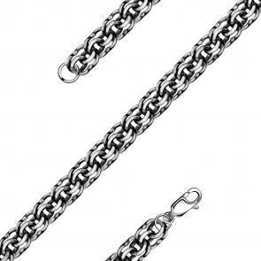 Браслет плетение Бисмарк из черненого серебра NOVIKOV Б003 фото