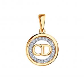 Золотая подвеска BERGER с фианитом Б030102 фото