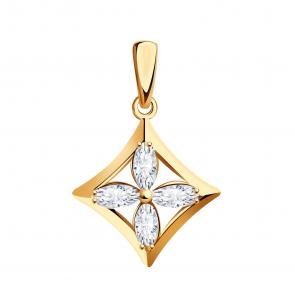 Золотая подвеска BERGER с фианитом Б030461 фото