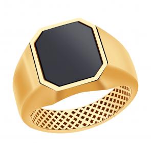 Золотое кольцо BERGER с ониксом Б040001 фото