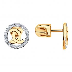 Золотые серьги BERGER с фианитом Б050041 фото