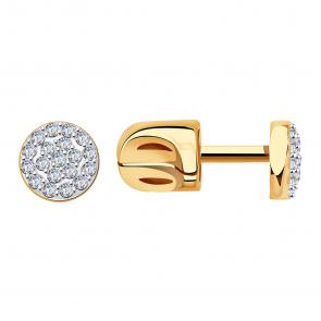 Золотые серьги BERGER с фианитом Б050042 фото