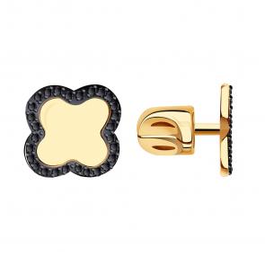 Золотые серьги BERGER с фианитом Б050064ч фото