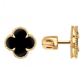 Золотые серьги BERGER с ониксом Б050110 фото