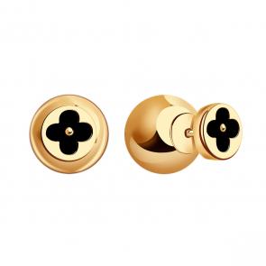 Золотые серьги BERGER с ониксом Б050140 фото