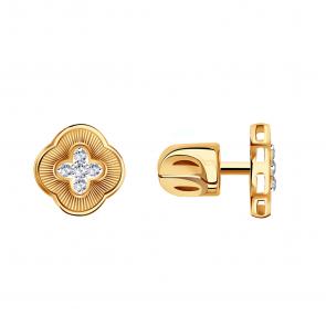 Золотые серьги BERGER с фианитом Б050223 фото