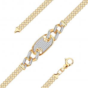 Золотой браслет BERGER с фианитом Б070113-4 фото