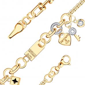 Золотой браслет BERGER с фианитом Б070239 фото