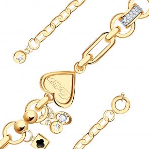 Золотой браслет BERGER с фианитом и ониксом Б070244 фото