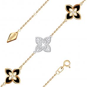 Золотой браслет BERGER с фианитом и эмалью Б070296 фото