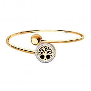 Золотой браслет BERGER с фианитом и ониксом Б070367-1 фото