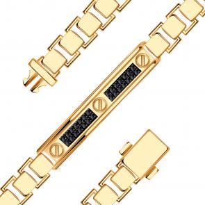 Золотой браслет BERGER с фианитом Б070435ч фото