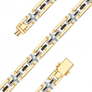 Браслет из комбинированного золота BERGER с фианитом Б070452ч фото