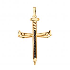 Золотая подвеска BERGER с фианитом Б080025ч фото