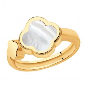 Золотое кольцо BERGER с перламутром Б110060п фото
