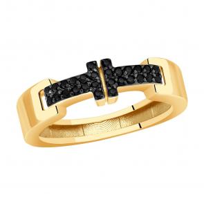 Золотое кольцо BERGER с фианитом Б110098ч фото