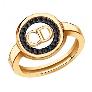 Золотое кольцо BERGER с фианитом Б110102ч фото