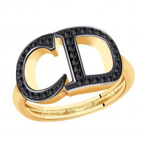 Золотое кольцо BERGER с фианитом Б110104ч фото