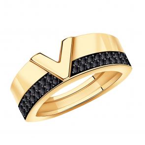 Золотое кольцо BERGER с фианитом Б110105ч фото