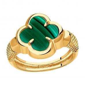 Золотое кольцо BERGER с малахитом Б110111м фото
