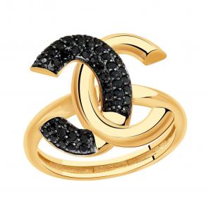 Золотое кольцо BERGER с фианитом Б110119ч фото