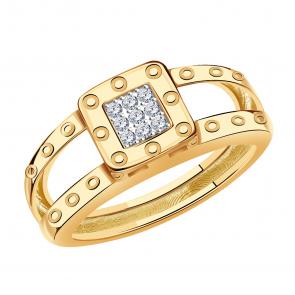 Золотое кольцо BERGER с фианитом Б110120 фото