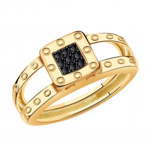 Золотое кольцо BERGER с фианитом Б110120ч фото