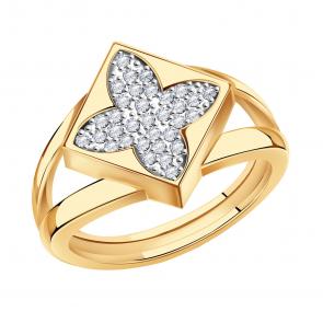 Золотое кольцо BERGER с фианитом Б110125 фото