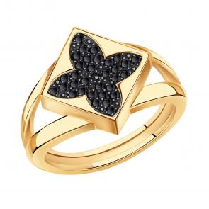 Золотое кольцо BERGER с фианитом Б110125ч фото